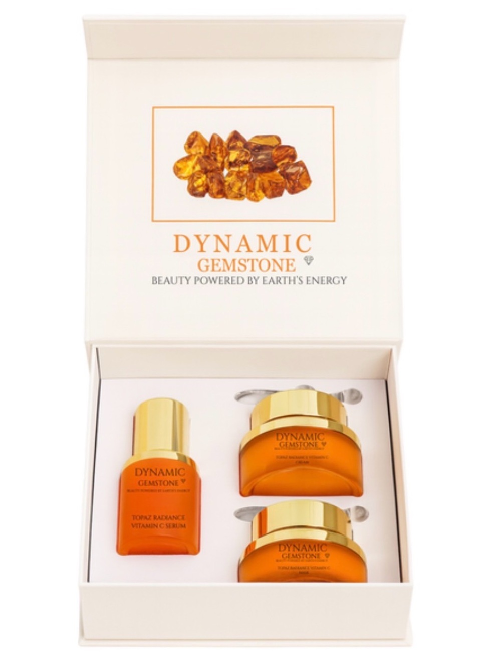 Dynamic Gemstone Topaz Radiance Skincare Set - Amber & Gold